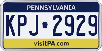 PA license plate KPJ2929