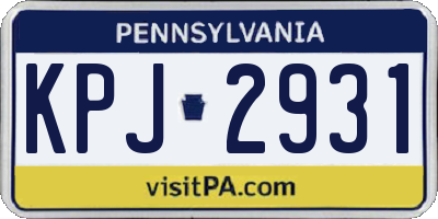 PA license plate KPJ2931