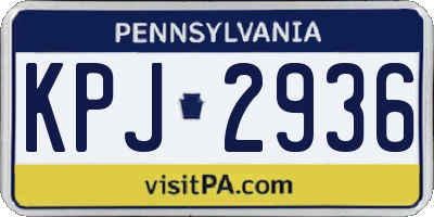 PA license plate KPJ2936