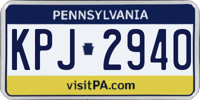 PA license plate KPJ2940