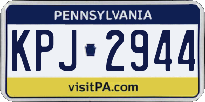 PA license plate KPJ2944