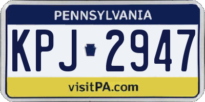 PA license plate KPJ2947