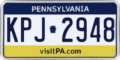 PA license plate KPJ2948