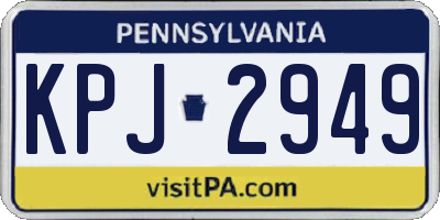 PA license plate KPJ2949