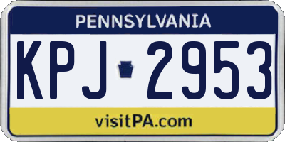 PA license plate KPJ2953