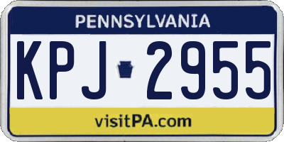 PA license plate KPJ2955
