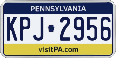 PA license plate KPJ2956