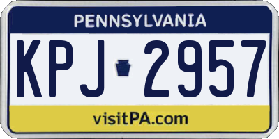 PA license plate KPJ2957