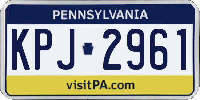 PA license plate KPJ2961