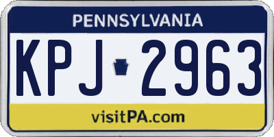 PA license plate KPJ2963