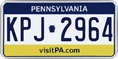 PA license plate KPJ2964