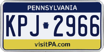 PA license plate KPJ2966