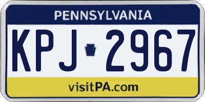 PA license plate KPJ2967