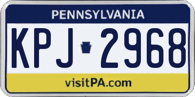 PA license plate KPJ2968