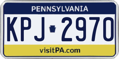 PA license plate KPJ2970