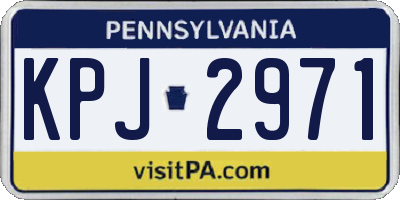 PA license plate KPJ2971