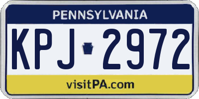 PA license plate KPJ2972
