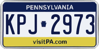 PA license plate KPJ2973