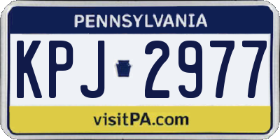 PA license plate KPJ2977