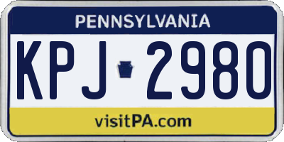 PA license plate KPJ2980