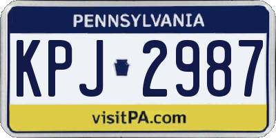 PA license plate KPJ2987