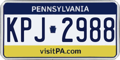 PA license plate KPJ2988
