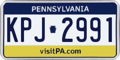 PA license plate KPJ2991