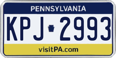 PA license plate KPJ2993