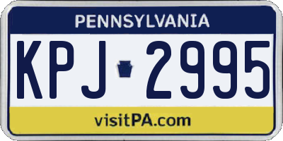 PA license plate KPJ2995