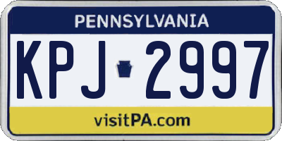 PA license plate KPJ2997