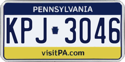 PA license plate KPJ3046