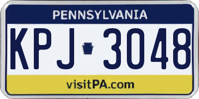 PA license plate KPJ3048