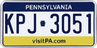 PA license plate KPJ3051