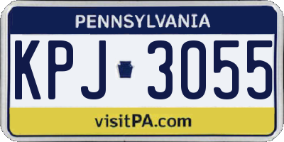 PA license plate KPJ3055
