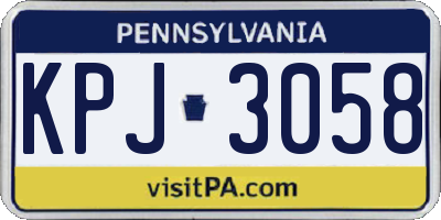 PA license plate KPJ3058