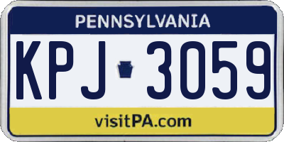 PA license plate KPJ3059