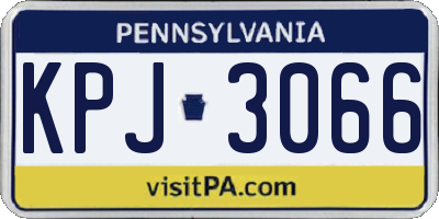 PA license plate KPJ3066