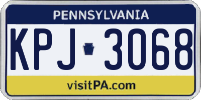 PA license plate KPJ3068