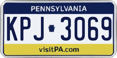 PA license plate KPJ3069