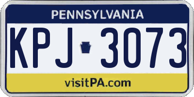 PA license plate KPJ3073