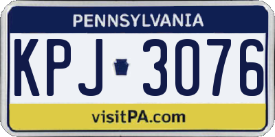 PA license plate KPJ3076