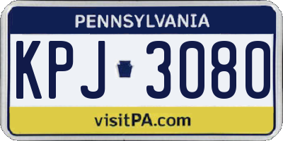 PA license plate KPJ3080