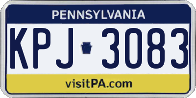 PA license plate KPJ3083
