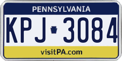 PA license plate KPJ3084