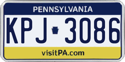 PA license plate KPJ3086