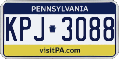 PA license plate KPJ3088