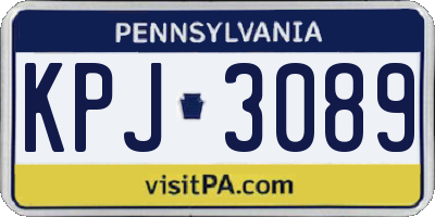 PA license plate KPJ3089