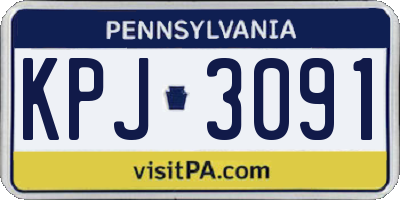 PA license plate KPJ3091