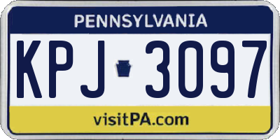 PA license plate KPJ3097