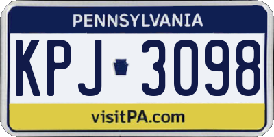 PA license plate KPJ3098